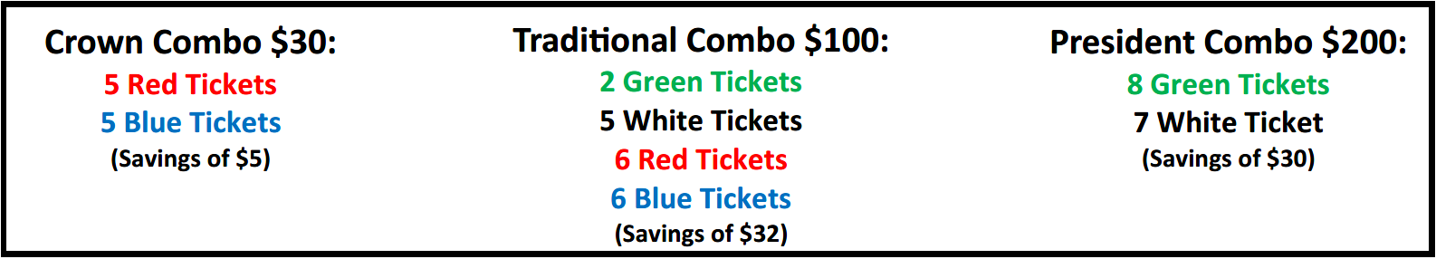 SDDF Ticket Combos